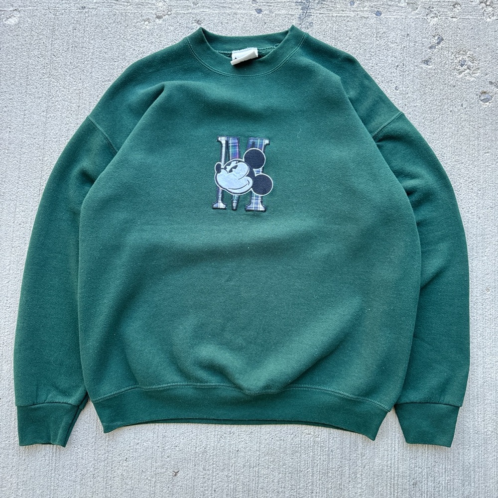 Disney Green Sweatshirt with Mickey Mouse Design